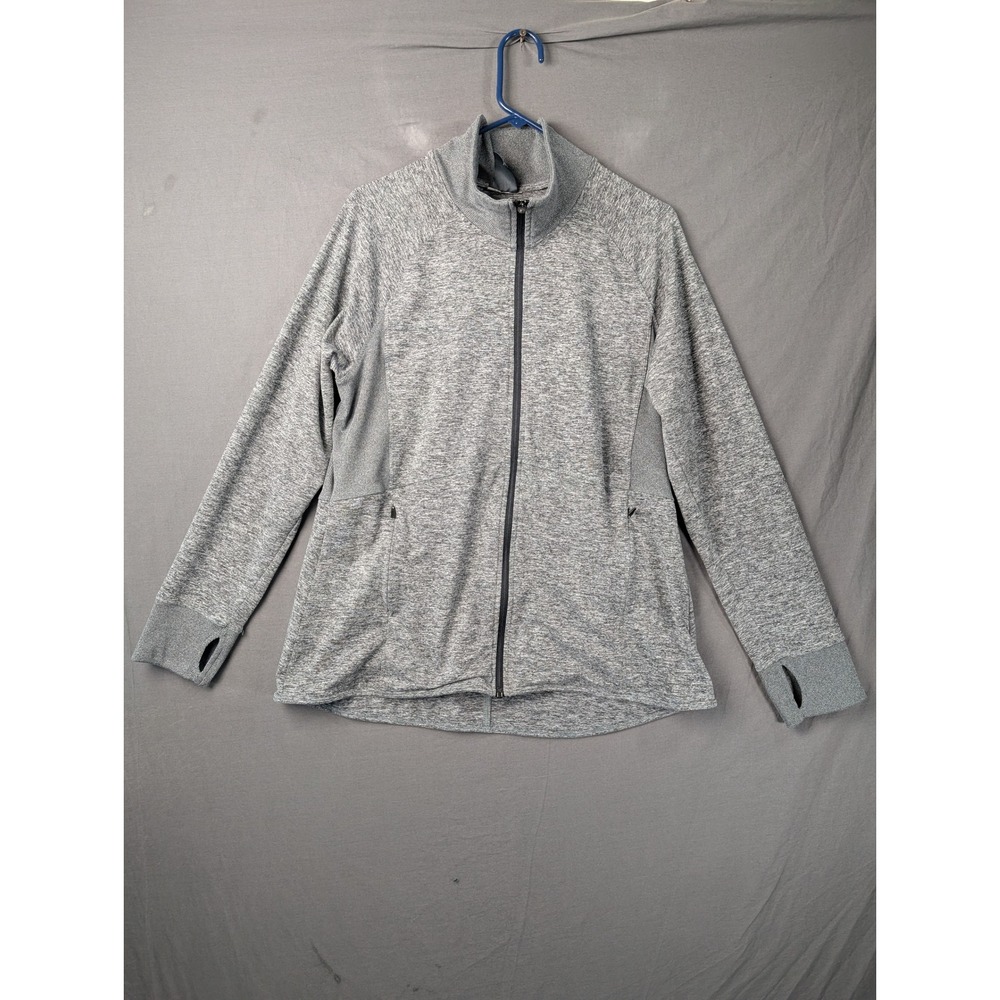 C9 Champion Womens XXL Gray Heather Full Zip Track Jacket Thumbholes